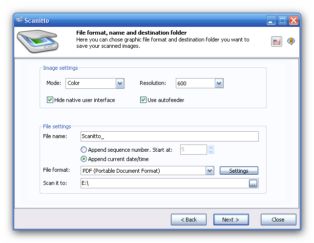 Screenshot for Scanitto 1.22