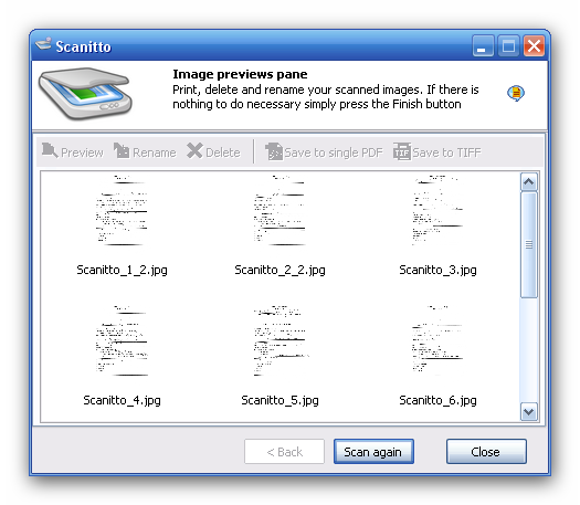 Scanitto Lite to single PDF prepare